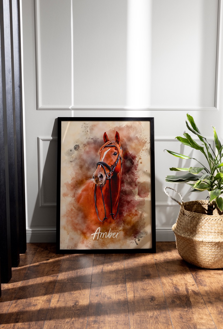Custom Watercolor Horse Portrait